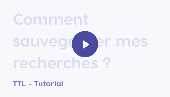 Comment sauvegarder mes recherches ?